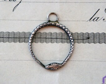 Solid Silver Ouroboros Snake Serpent Pendant