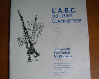 Booklet, method of learning clarinet, Vintage, 1975, french, Guy Dangain