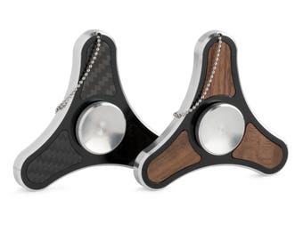 Fidget Spinner | Carbon Fiber Wood & Machined Aluminum Metal with Hybrid Ceramic Bearing