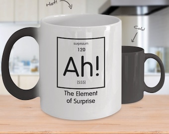 Color Changing Mug - The Element of Surprise - Scientist Gift for Science Geek - Science Teacher Gift - Science Student Gift