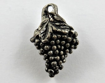 Bunch of Grapes Sterling Silver Charm or Pendant.