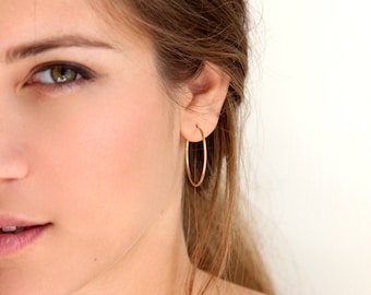 Gold hoop earrings • Minimalist gold hoop earrings