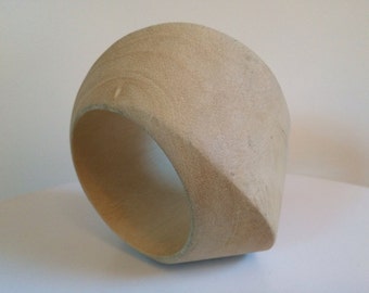 Modern Sculptural Solid Wood Cuff Bracelet
