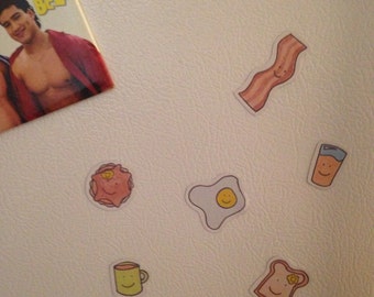 Brunch Squad - Brunch - Cute Magnets - Breakfast Magnet - Cute Magnet Set - Bacon Magnet - Coffee Magnet - Coffee Gift - Bacon Gift