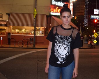 LF inspired shirt- Mesh Black Blink 182 Band Tee