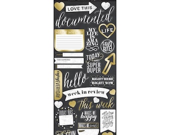 Love This Gold Foil Chalkboard Style Stickers - mambiSTICKS - Me & My Big Ideas - 31 Pieces