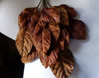 Copper Brown Velvet Leaves for Bridal, Boutonnieres, Fairy Costumes, Headbands, Hats ML 122