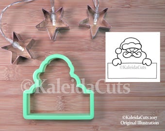 Santa Plaque Cookie Cutter. Santa Cookie Cutter. Christmas Cookie Cutter. Holiday Cookie Cutters. Baking Gifts.