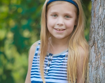 Navy Blue Headband - Dark Blue Headband - Ribbon Woven Headband - Navy - Hard Headband - Child Toddler Headband - Teenager Adult Headband