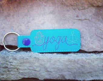 Yoga Keychain, Key Fob, Yoga Gifts, Zipper Pull