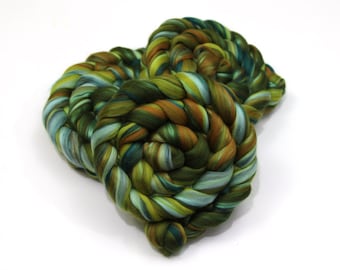 Merino Wool / Silk Roving (combed top) - Custom Blended Commercially Dyed Roving for Spinning or Felting - 4 oz