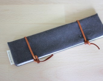 Sock Keeper, Waxed Canvas Sock Keeper with leather wraps