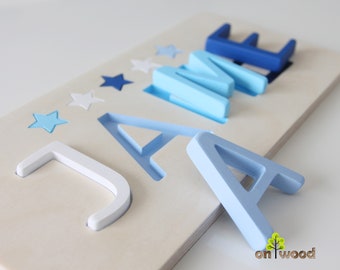 Wooden Name Puzzle - 1st Birthday Gift - Baby Shower Gift - Baptism Christening Gift - Personalized Baby Boy Gift - Educational Toy