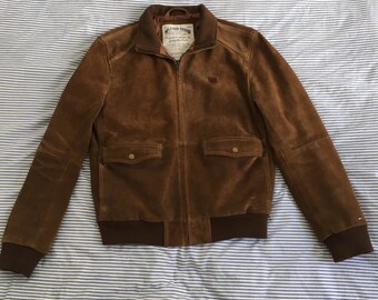 Tommy Hilfiger Nubuck Leather Dark Brown Mid Length Jacket