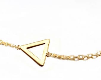 Gold plated triangle bracelet