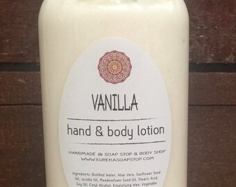 Vanilla Handmade Hand & Body Lotion - One 8 oz Bottle