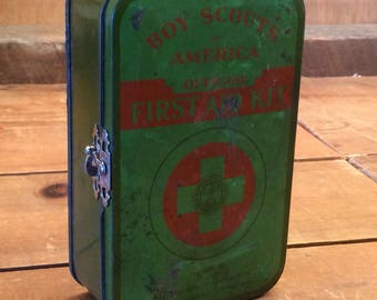 Vintage Boy Scouts of America First Aid Kit-Medical-Gifts for Eagle Scout-Gifts for Dads-Gifts for Grads