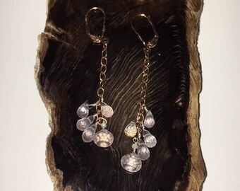 Rose quartz chandelier earrings