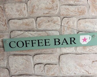 Decorative wooden sign "Coffeebar"
