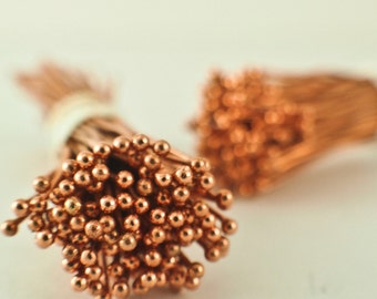 100 Solid Copper Ball Head Pins - 1.5mm Ball - 22 gauge or 24 gauge - Raw or Custom Oxidized - 100% Guarantee