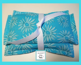 Heat Pad Set, Hot Cold Pack, Flax Seed Eye Pillow, Yoga Relaxation Spa Gift, Garden Gift for Her, Microwave Heat Pad, Daisy Tranquility Sets