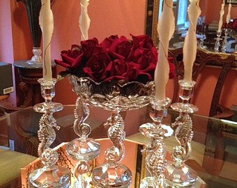 Glitter Taper Candle 10" Set of 3-4, Decorative Taper Candles w/ Silver Gold, Home Decor Candles, Unique Taper Candles Beeswax, Wedding Gift