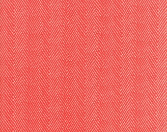 Hazel and Plum - Herringbone in Pomegranate Red: sku 20295-11 cotton quilting fabric by Fig Tree and Co. for Moda Fabrics