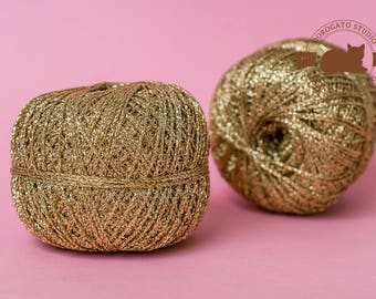 Gold Metallic yarn, Lurex yarn, Shining yarn, Glitter Yarn, sparkle yarn, shimmering yarn, Metallic yarn