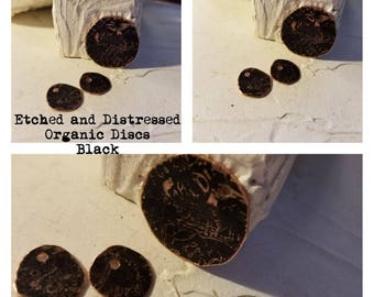 Etched and Distressed Organic Discs Black