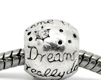 Bead spacer European silver stass, dream, set of 10 Pcs