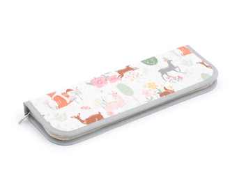 Knitting Needle Case, Knitting Pin Case, Knitting Needle Holder, Knitting Pin Holder, Deer Knitting Needle Case, Fox Knitting Needle Case