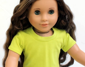 Fits like American Girl Doll Clothes - Short Sleeve Tee in Kiwi | 18 Inch Doll Clothes