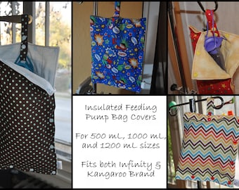 Feeding Pump Bag Covers - insulated, stylish, keep your feed cold - prints for grownups and kids