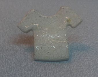 Raku Ceramic T-shirt Brooch