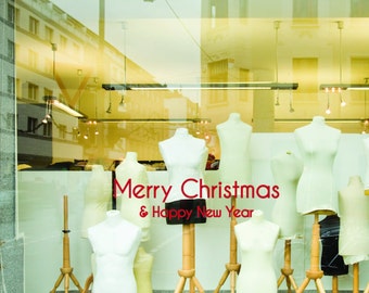 Christmas decorations shop window sticker