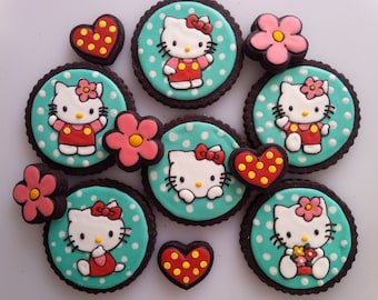 Hello Kitty Cookies - One Dozen Decorated Cookies