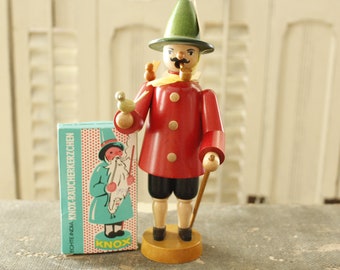 Vintage German Smoker, Erzgebirge Germany, Bird Keeper, Hand-made smoker-German Wooden Figure-German Folk Art-Incense smoker-with incense