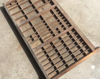 Vintage Wooden Printers Tray - letterpress drawer - hamilton printers drawer - letterpress cabinet drawer