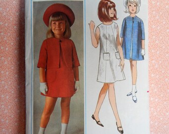 Vintage Butterick Sewing Pattern #3811, girls size 6
