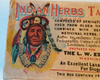 Indian Herb Tablet box, instructions (no tabs)