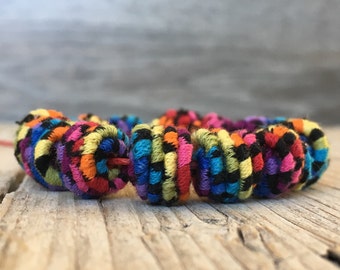 Hippie Fabric Beads - Textile Beads - Fiber Beads - Fiberbeads - mixed media supply - Beads for Jewelrymaking