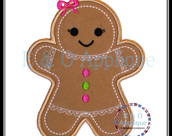 Gingerbread Embroidery Design - Gingerbread Girl Applique Design - Gingerbread Applique - Christmas Applique Design - Christmas Embroidery