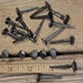 20 Rose head nails, 1” inch long square forged wrought iron antique vintage old decorative rustic look ~20*140.4
