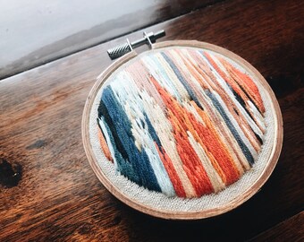 Embroidery Hoop Art, "Bonfire"