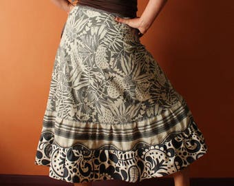 Long Wrap Skirt (one size fits most small - large) black and white