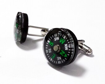 cufflinks with working compass