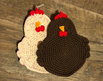 Set of Chicken Potholders ~ Farm Potholders