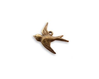 Vintaj Brass Swallow Charm