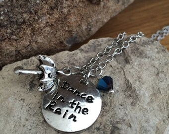 Dance in the Rain stamped necklace