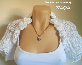 LIQUIDATION Stock SALE 30% OFF Shrug Bolero Wedding Bridal Accessories Hand Knitted Gift Women Crochet Elegant Jacket Cardigan Vest Capelet